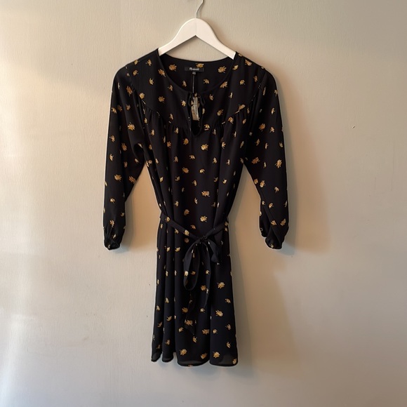 Tie waist mini dress in French daisies Madewell NWT - Picture 5 of 9